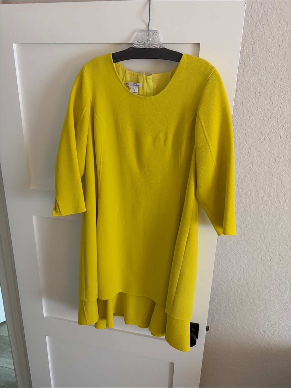 Oscar de la Renta Yellow Crew Neck Dress
